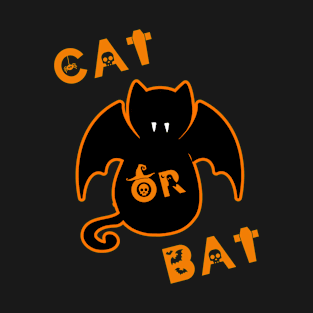 unny Gifts for Halloween Cat or Bat T-Shirt