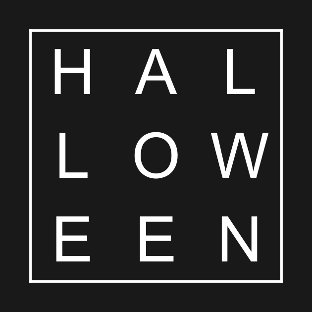 minimalist and simple design halloween white word by Typography Dose