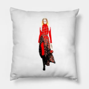 The Lady in Red Pillow