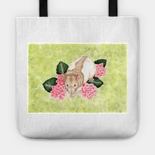 Hooded Rat with Flowers Tote