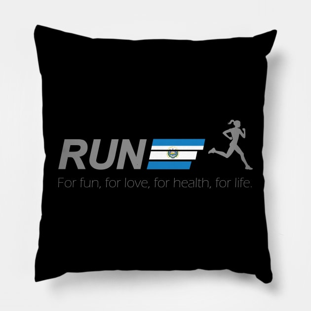 Run for life El Salvador Pillow by e3d