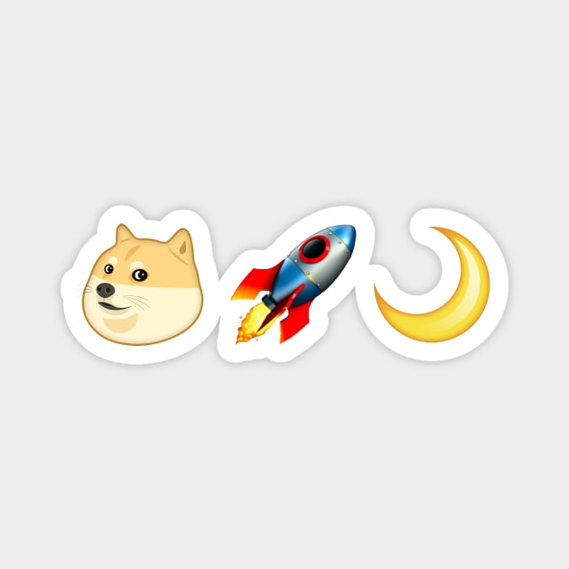 Dogecoin to the Moon emojis Magnet by DogeArmy