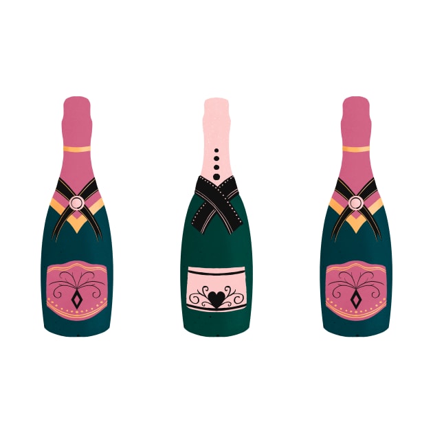 Pink Champagne bottles by Home Cyn Home 