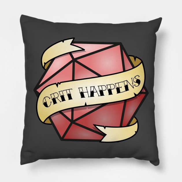 Crit Happens Pillow by ryanslatergraphics