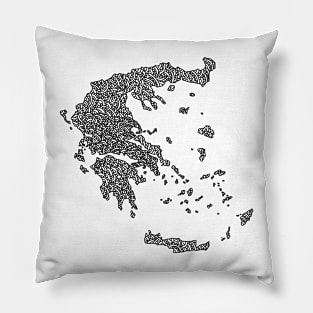 Greece Map Design Pillow