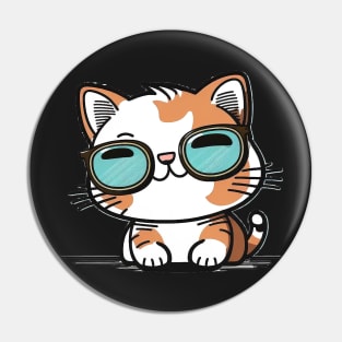 Cute ginger cat wearing sunglasses Pin