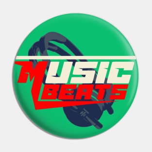 Music beats dance headphones neon Pin