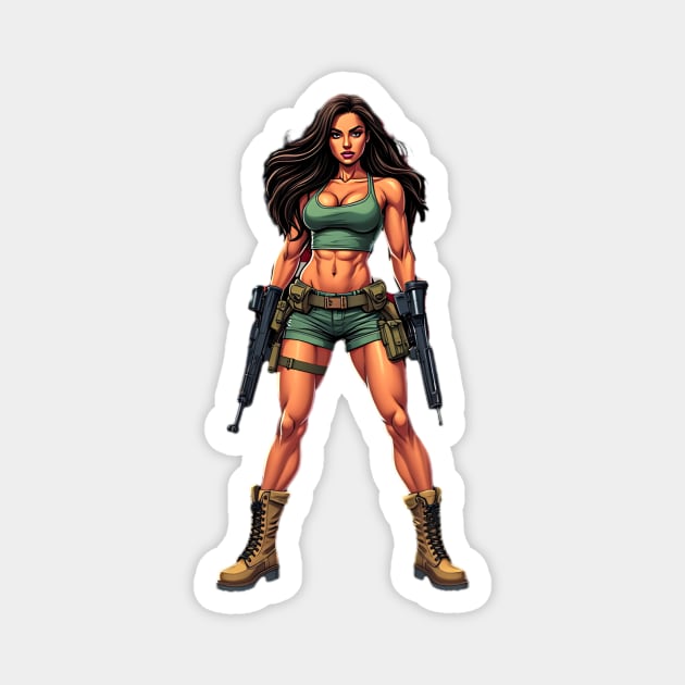 Machine Gun Girl Magnet by animegirlnft
