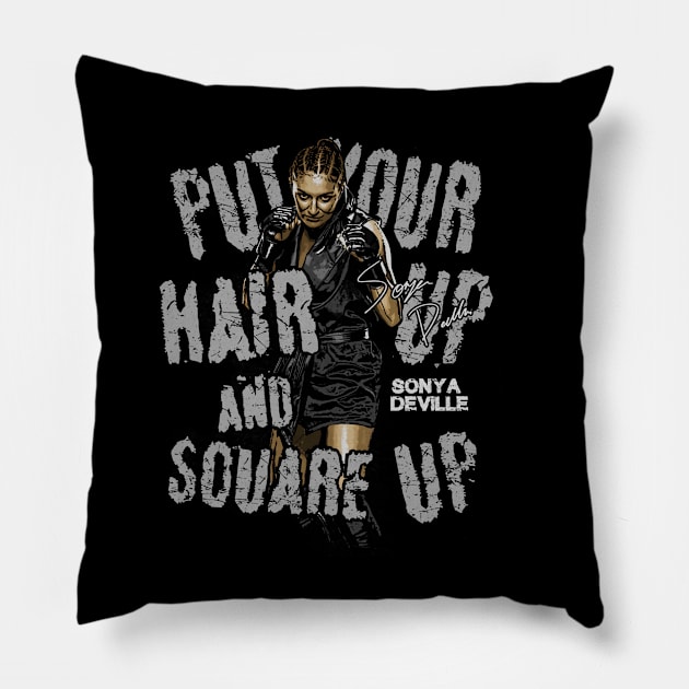 Sonya Deville Hair Up Square Up Pillow by MunMun_Design