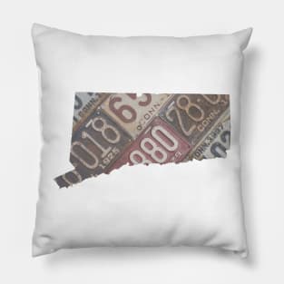 Vintage Connecticut License Plates Pillow