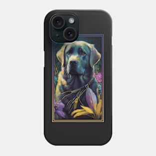 Labrador Retriever Dog Vibrant Tropical Flower Tall Digital Oil Painting Portrait 4 Phone Case