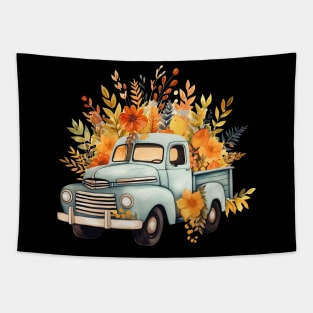 Vintage Blue Truck Tapestry