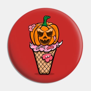 Cartoon Pumpkin Ice Cream Pin