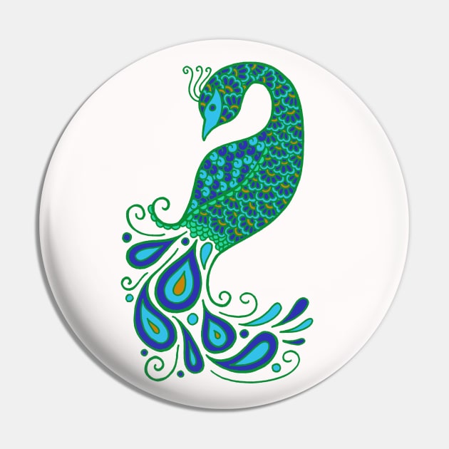 Peacock Pin by HLeslie Design