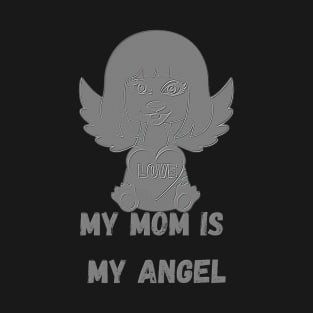 gray cute angel mom T-Shirt