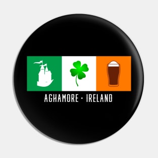 Aghamore Ireland, Gaelic - Irish Flag Pin