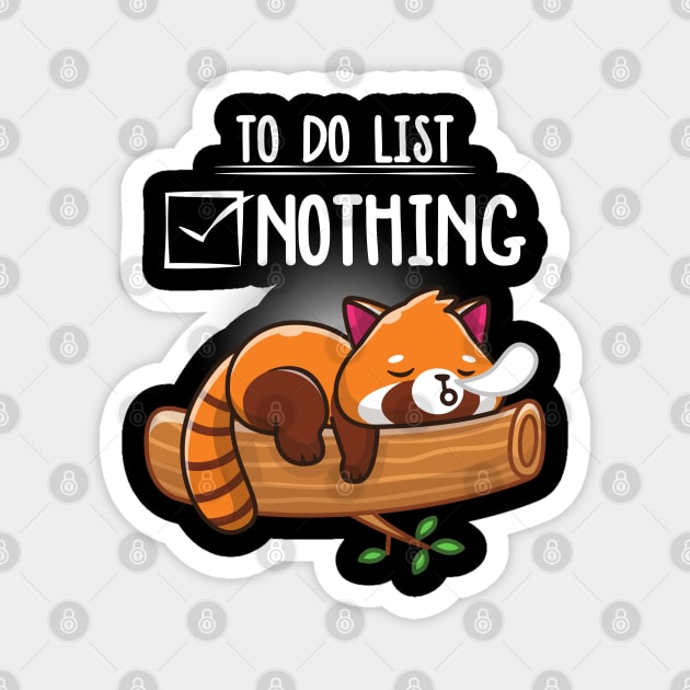 Red panda cute lazy animal To do list Magnet by reginaturner