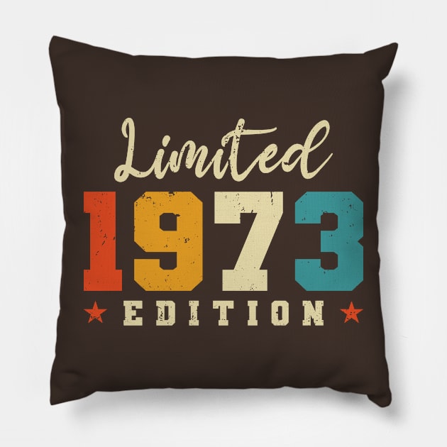 Limited 1973 Edition Birth 1973 the birthday gift 1973 Pillow by POS