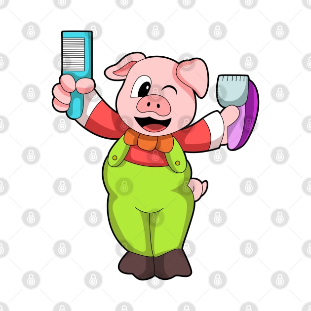 Pig with Comb & Razor by Markus Schnabel