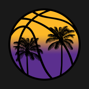 LA Palm Tree Basketball - Black T-Shirt