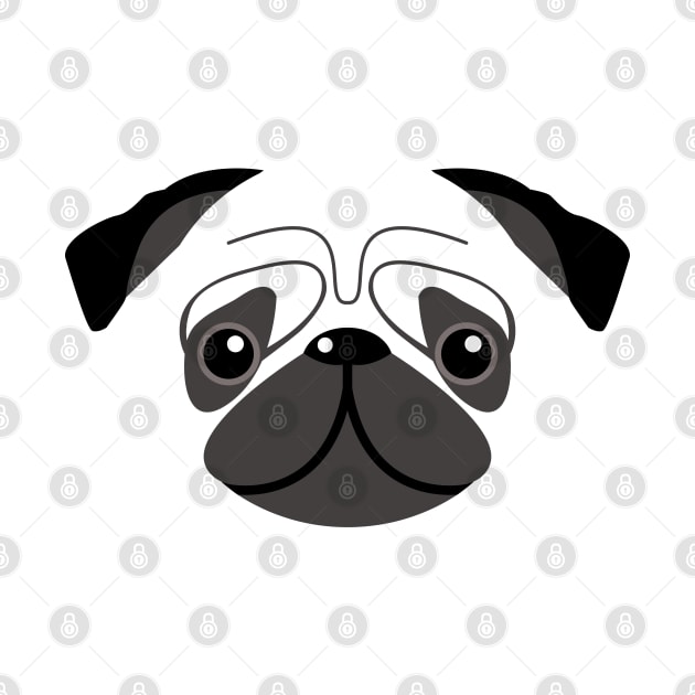 Pug dog face by ShirtBricks