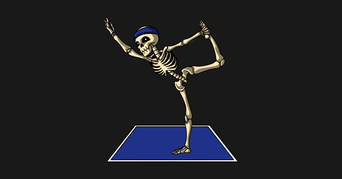 Skeleton Yoga Exercise Funny Halloween Skeleton Yoga Tapestry