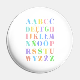 Children's Polish Alphabet Chart, Poland Language Chart, Pastel Pin