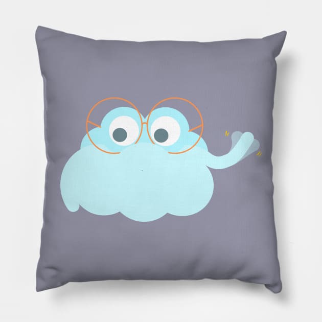 "A bit windy, eh" mood cloud Pillow by meldra