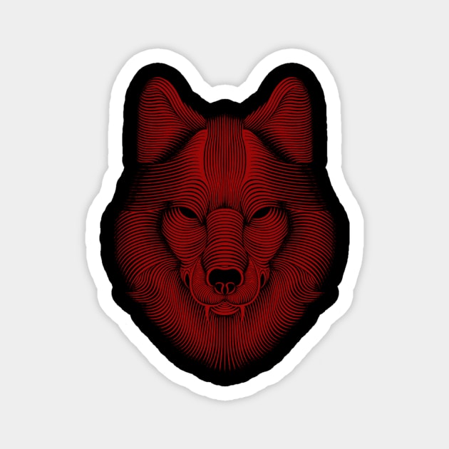 WOLF LINE RED Magnet by Verisman