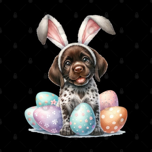 Puppy German Shorthaired Pointer Bunny Ears Happy Easter Day by SuperMama1650