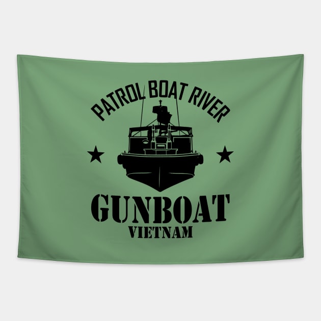 Patrol Boat River PBR - Gunboat Vietnam (subdued) Tapestry by TCP