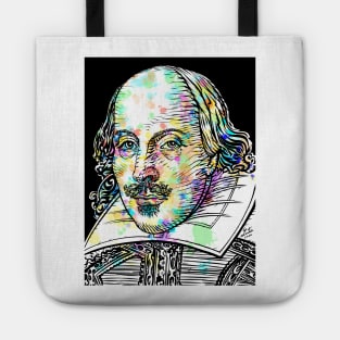 WILLIAM SHAKESPEARE watercolor and ink portrait Tote