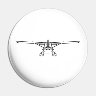 Float plane classic aircraft black outline graphic Pin