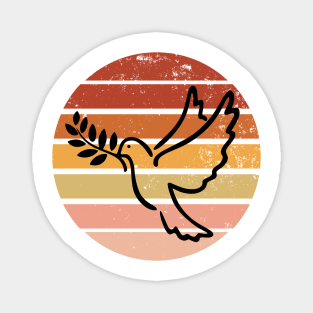 Retro Sunset Dove Magnet