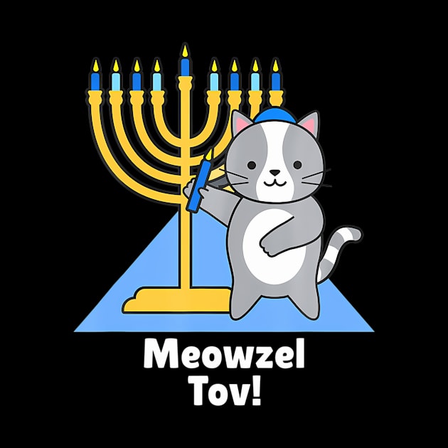 Cute Funny Cat Hanukkah Family Matching Meowzel Tov by eylaaadamf