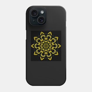 Yellow Chrysanthemum Light and Shadow Kaleidoscope pattern (Seamless) 22 Phone Case