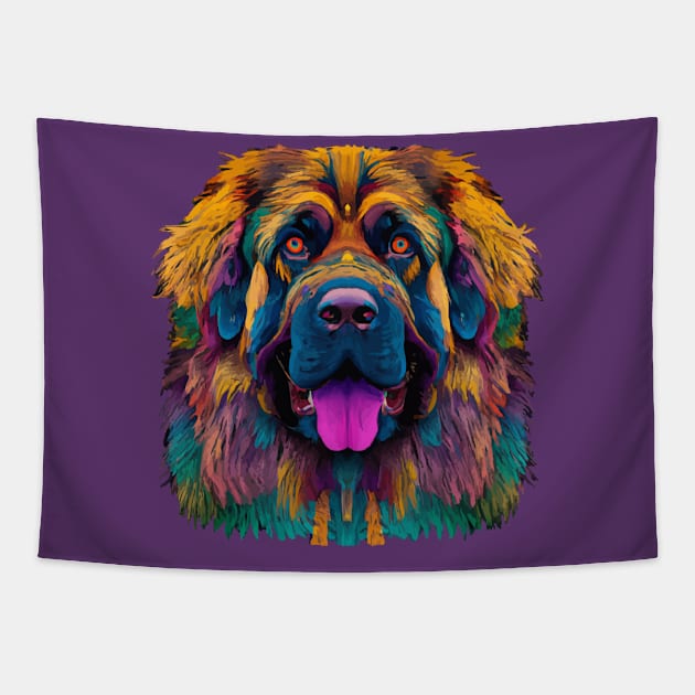 Fluffy Leonberger Stencil Tapestry by Furrban