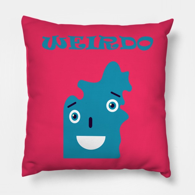 Funny Weirdo Pillow by JevLavigne
