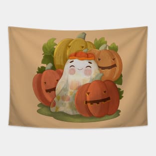 Friendship Boo Haw And Pumpkins Tapestry