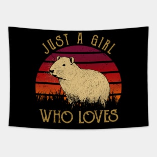 Capybara Cuteness Tee Just A Girl Who Loves Capybara Animal Lovers Tapestry
