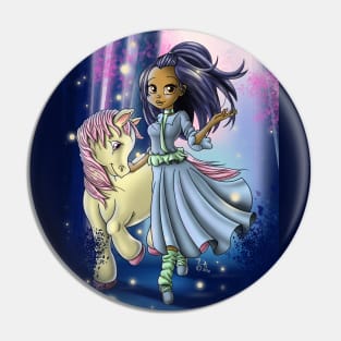 Native American Girl and Pony Pin