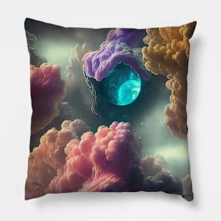 Mystical Nebula Planets Clouds Pillow