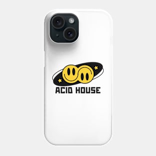 ACID HOUSE  - Double Smiley Flip (Black) Phone Case