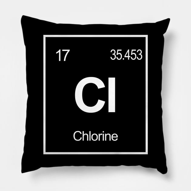 Cl Element of Chlorine - Periodic Table Elements - Chlorine Pillow by Mash92