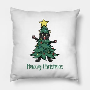 Christmas Black Cat Pillow