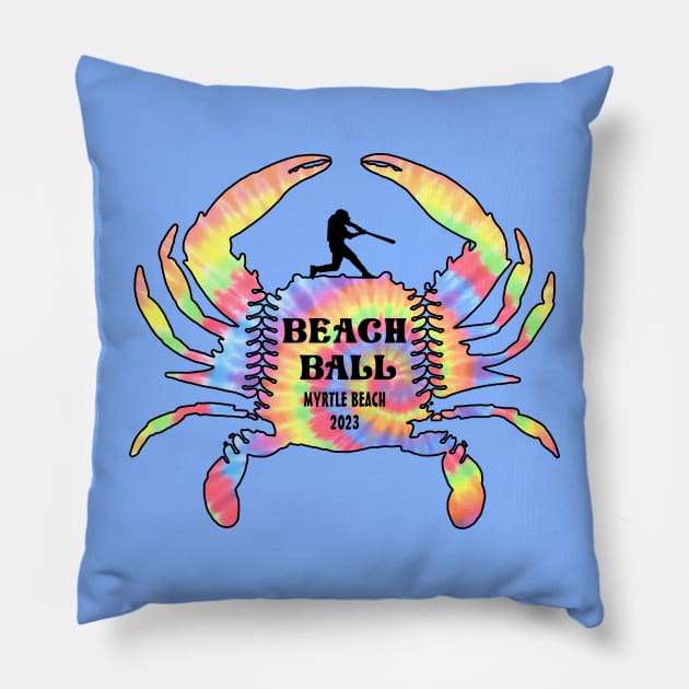 Beach Ball Baseball Softball Travel Ball Myrtle Beach SC Beach Ball 2023 Pillow by TeeCreations