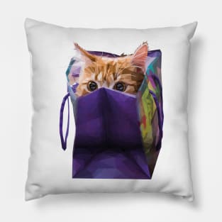 Cat in bag Pillow