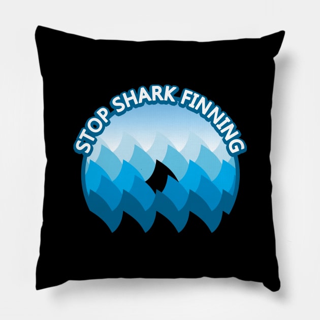 Stop Shark Finning Pillow by TMBTM