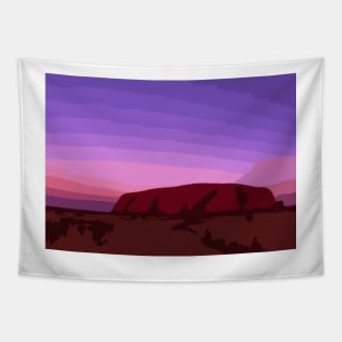 Purple Sunset Over Uluru Tapestry