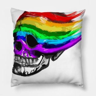 Rainbow Skull Pillow
